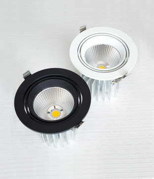 LED COB 파브 타공 105mm 4인치 매입등, 매입조명 (20W 블랙 화이트)
